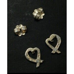 Vintage Tiffany & Co. Paloma Picasso Loving Heart 925 Sterling Silver Earrings